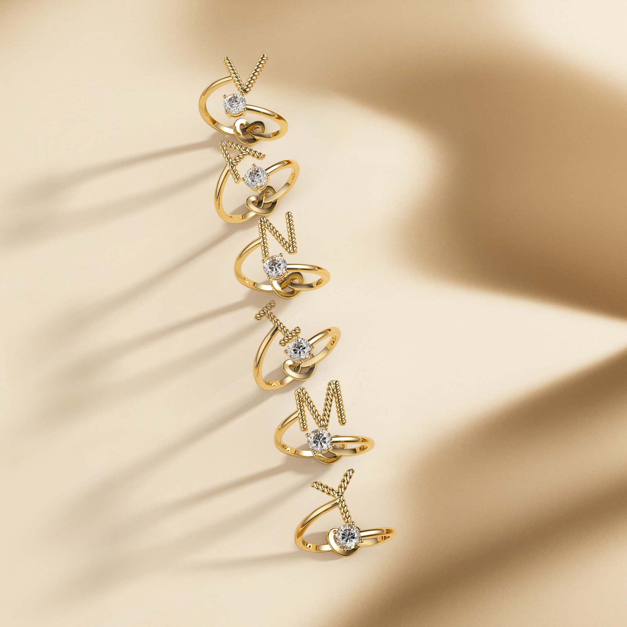 Letter Strand Knot Ring - vanimy