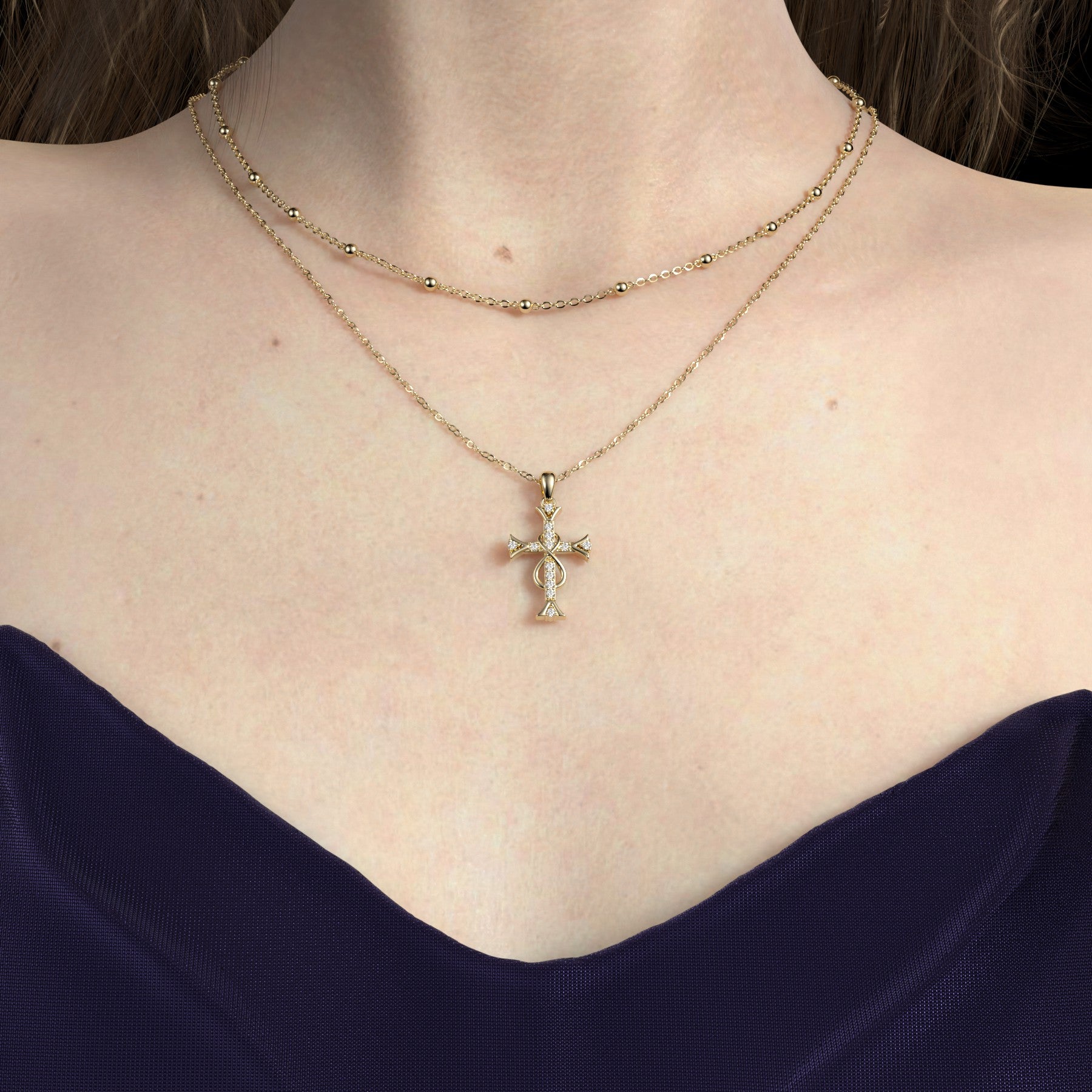 Infinity Sterling Silver Cross Necklace - vanimy