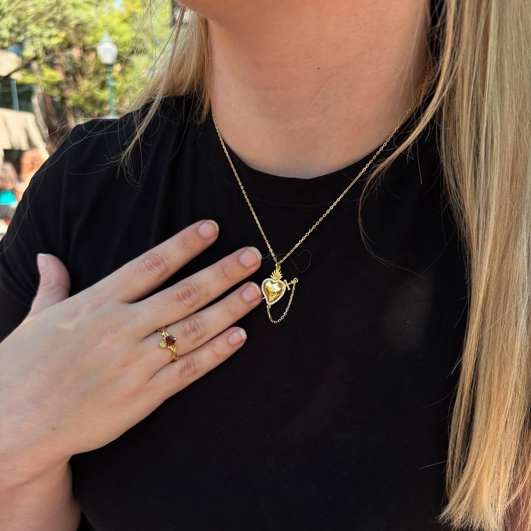 Sacred Heart jewelry worn in real life
