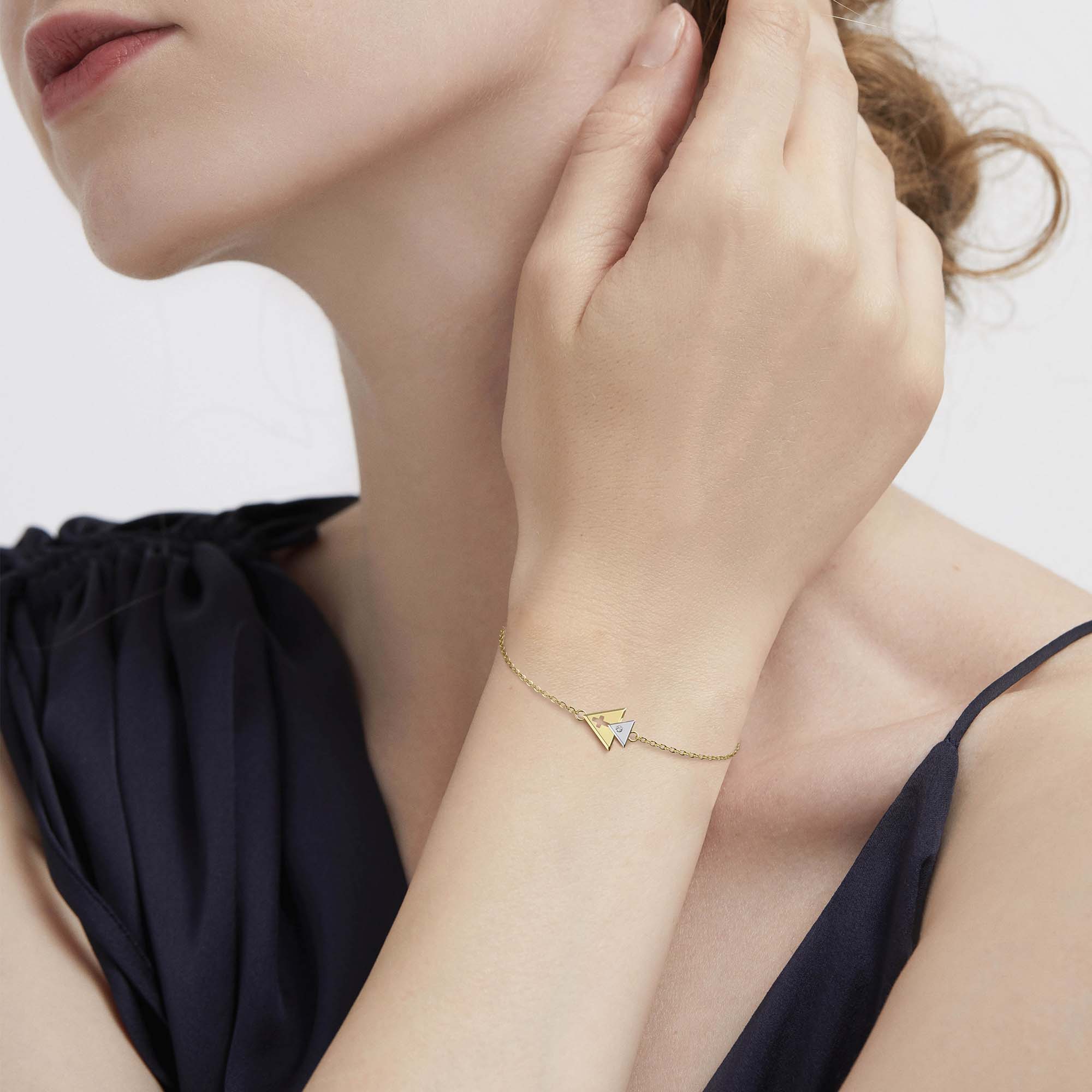 Cross Charm Trinity Triangle Bracelet - vanimy