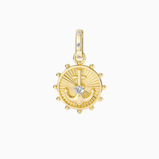Cross Anchor Amulet Medallion Coin Pendant - vanimy