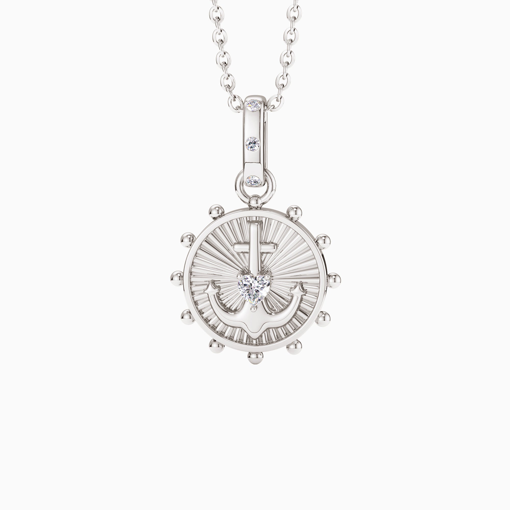 Cross Anchor Amulet Medallion Coin Pendant - vanimy