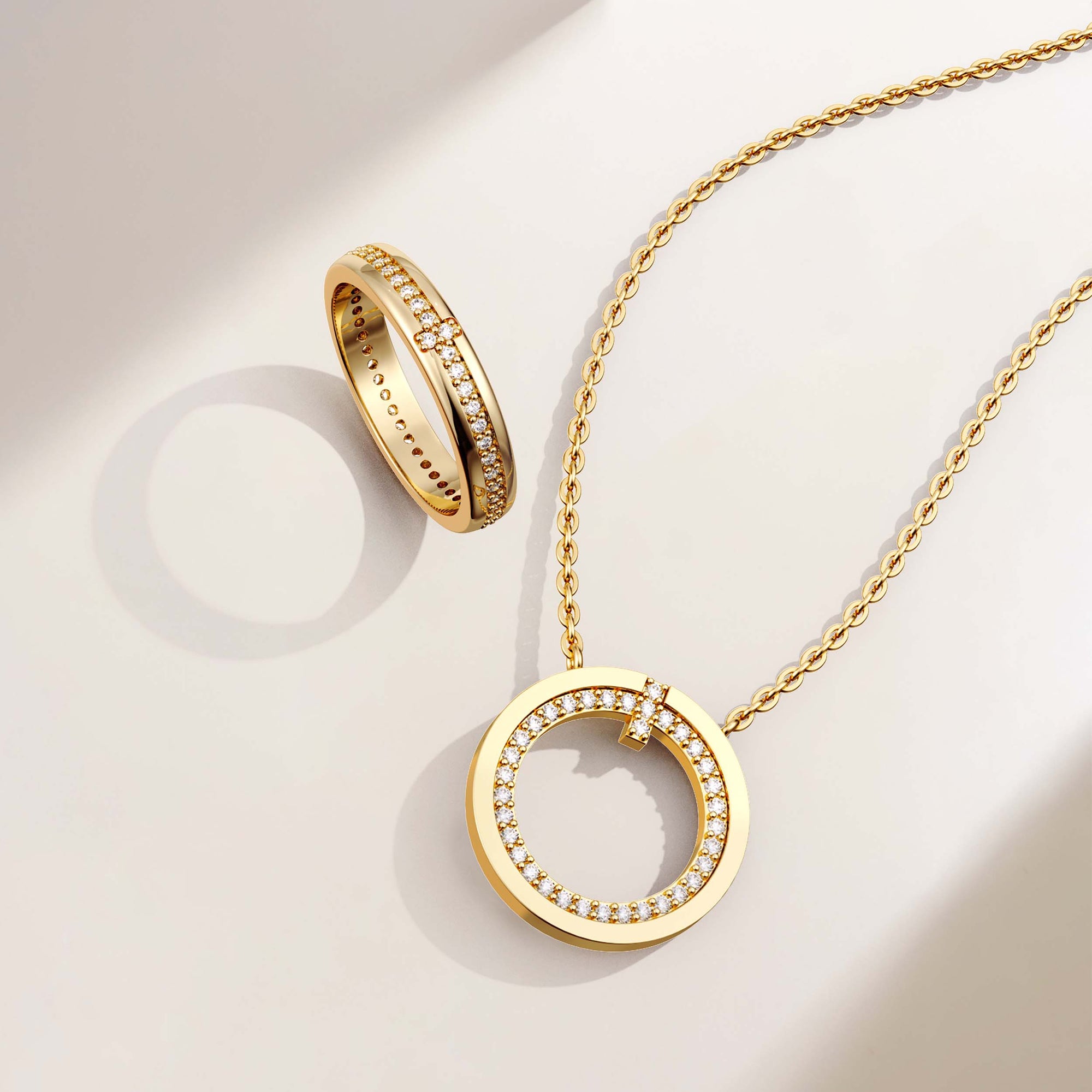 Cross Inset Band Ring - vanimy