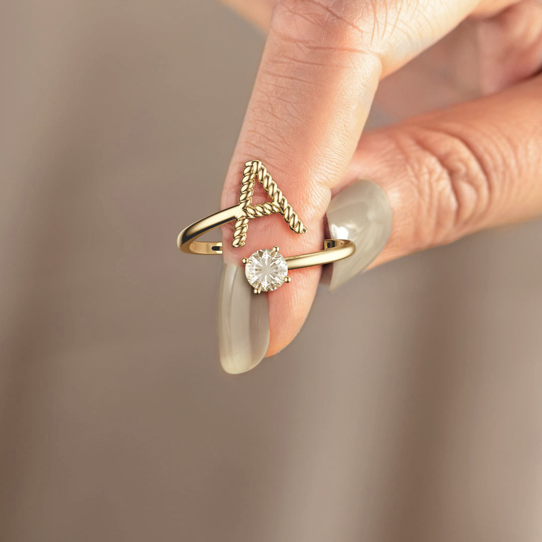 Letter Strand Knot Ring - vanimy