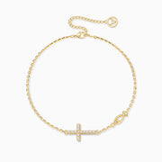 Gold Vermeil Pray Cross Jesus Fish Bracelet
