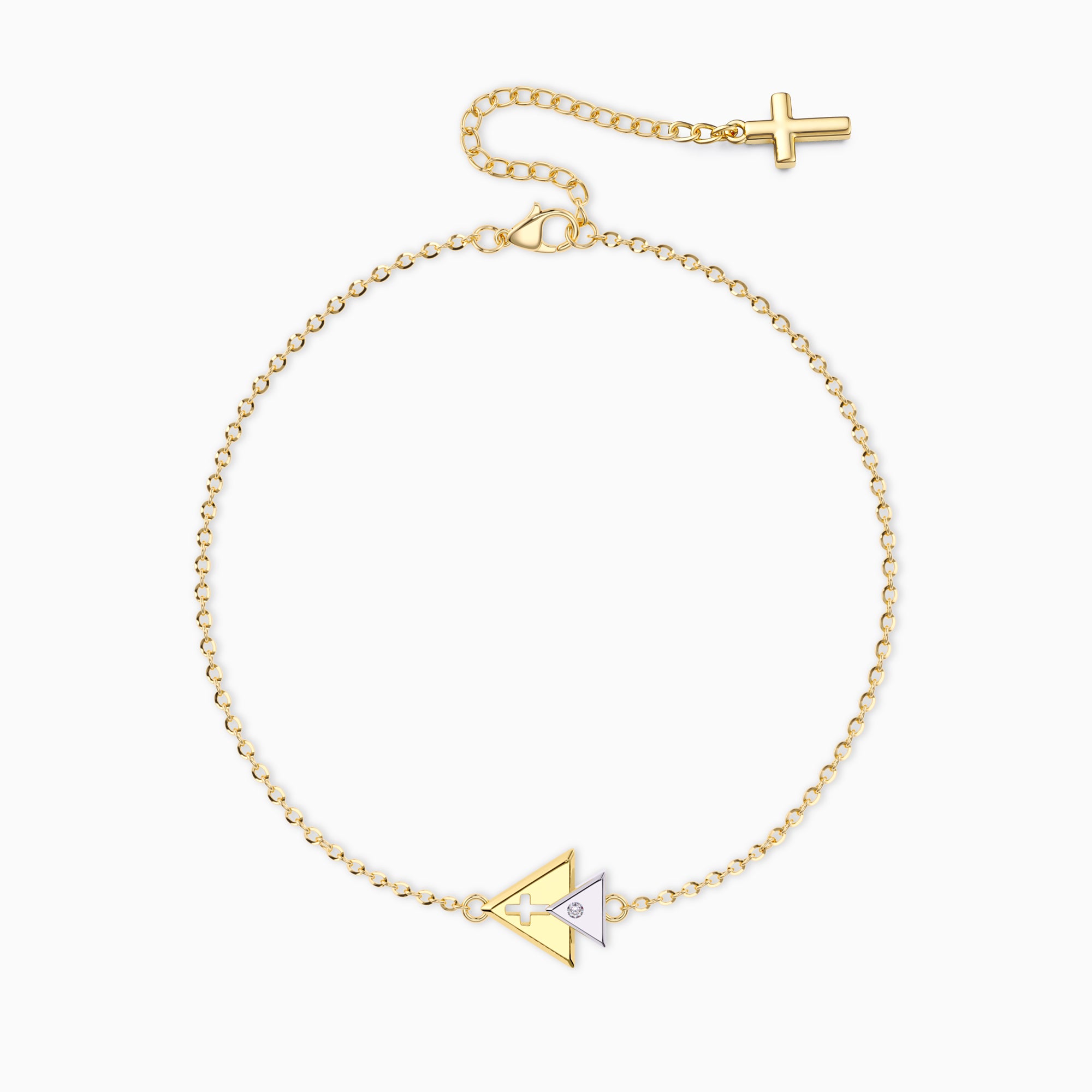Cross Charm Trinity Triangle Bracelet - vanimy