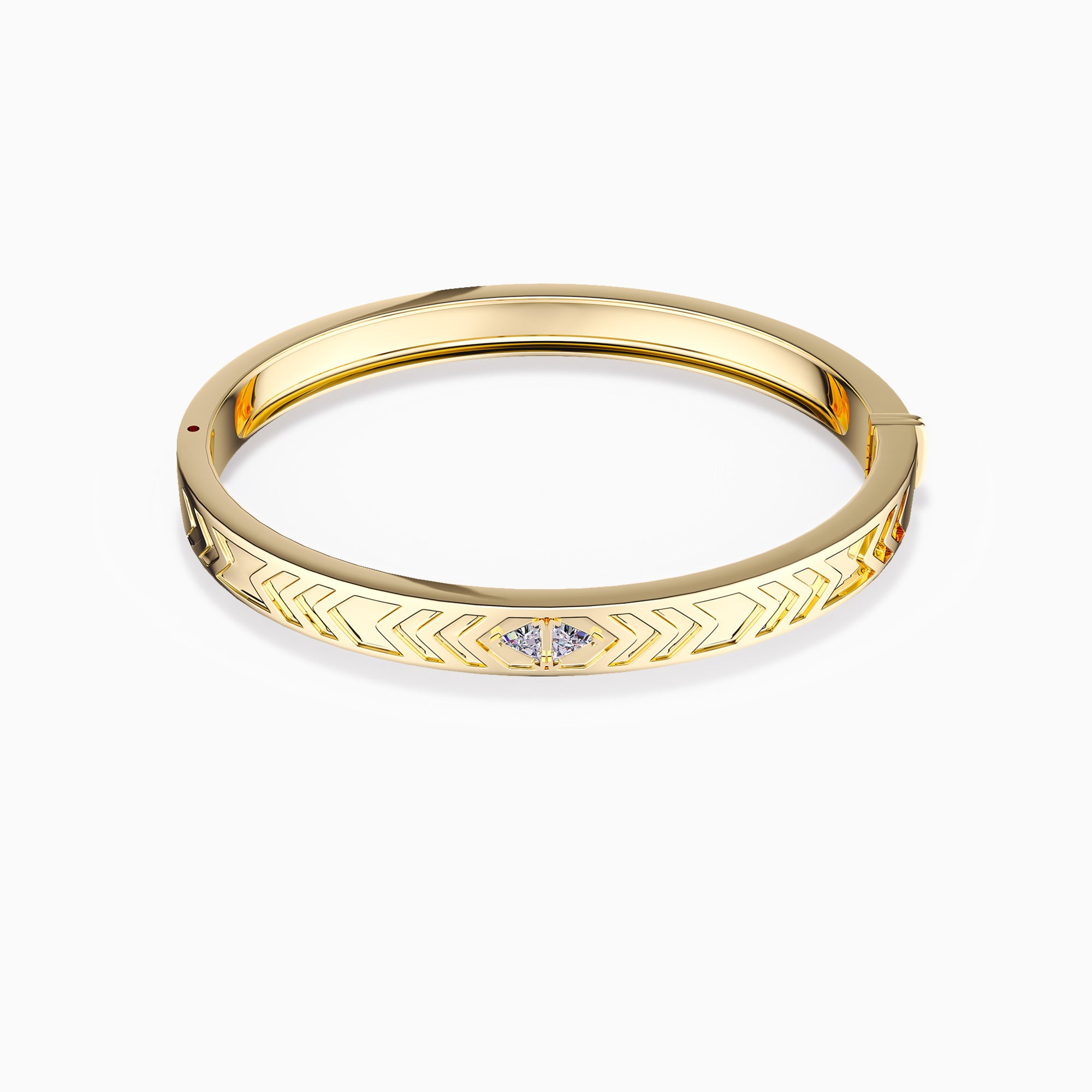 Be Still And Know Chevron Engraved Bangle - vanimy