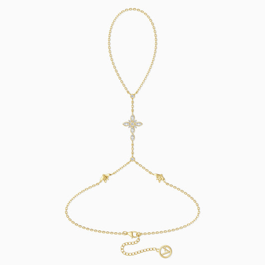 Byzantine Cross Snowdrop January Birth Flower Hand Chain