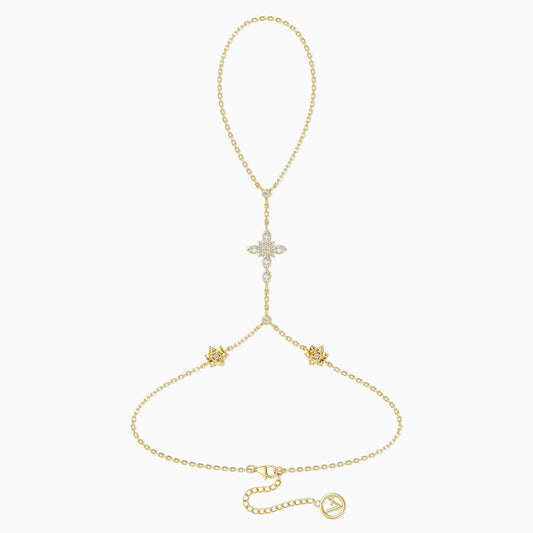 Byzantine Cross Daffodil March Birth Flower Hand Chain