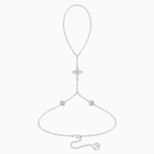 Byzantine Cross Daisy April Birth Flower Hand Chain