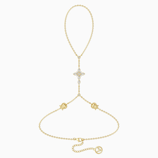Byzantine Cross Lily of the Valley May Birth Flower Hand Chain