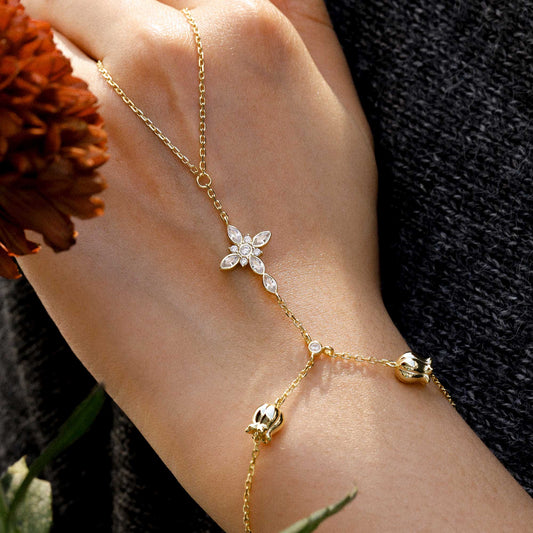 Byzantine Cross Lily of the Valley May Birth Flower Hand Chain