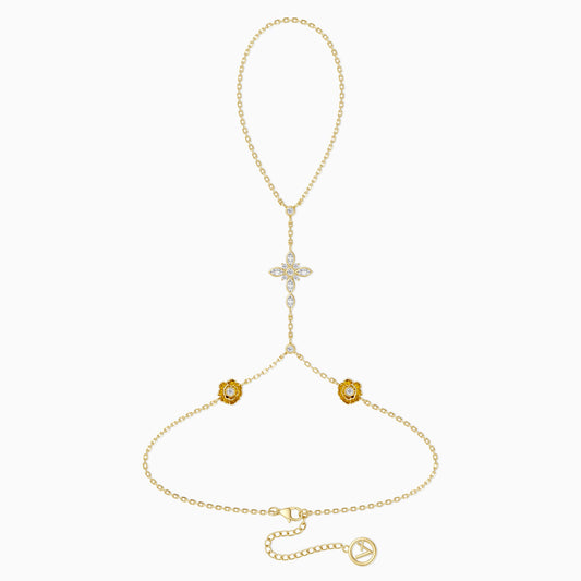 Byzantine Cross Poppy August Birth Flower Hand Chain