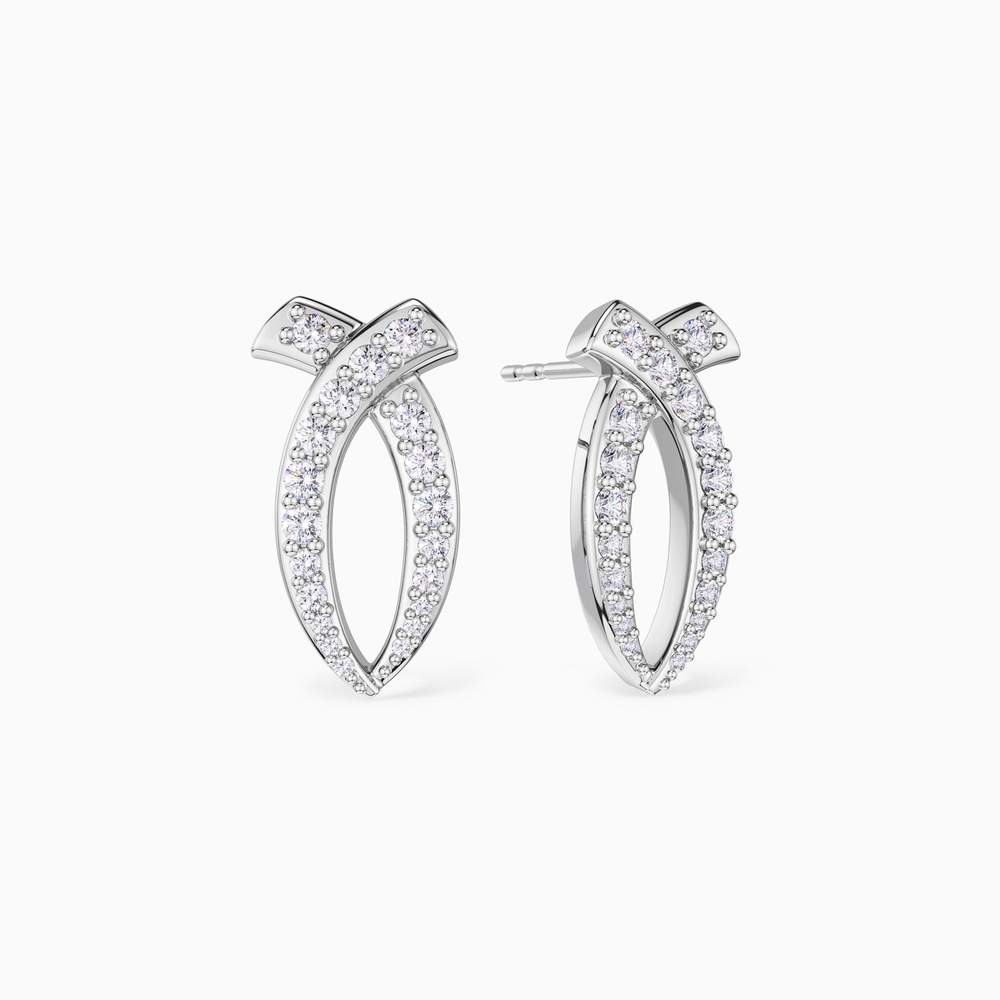 Curved Ichthys Stud Earrings - vanimy