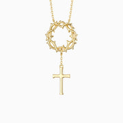 Crown of Thorns Cross Necklace