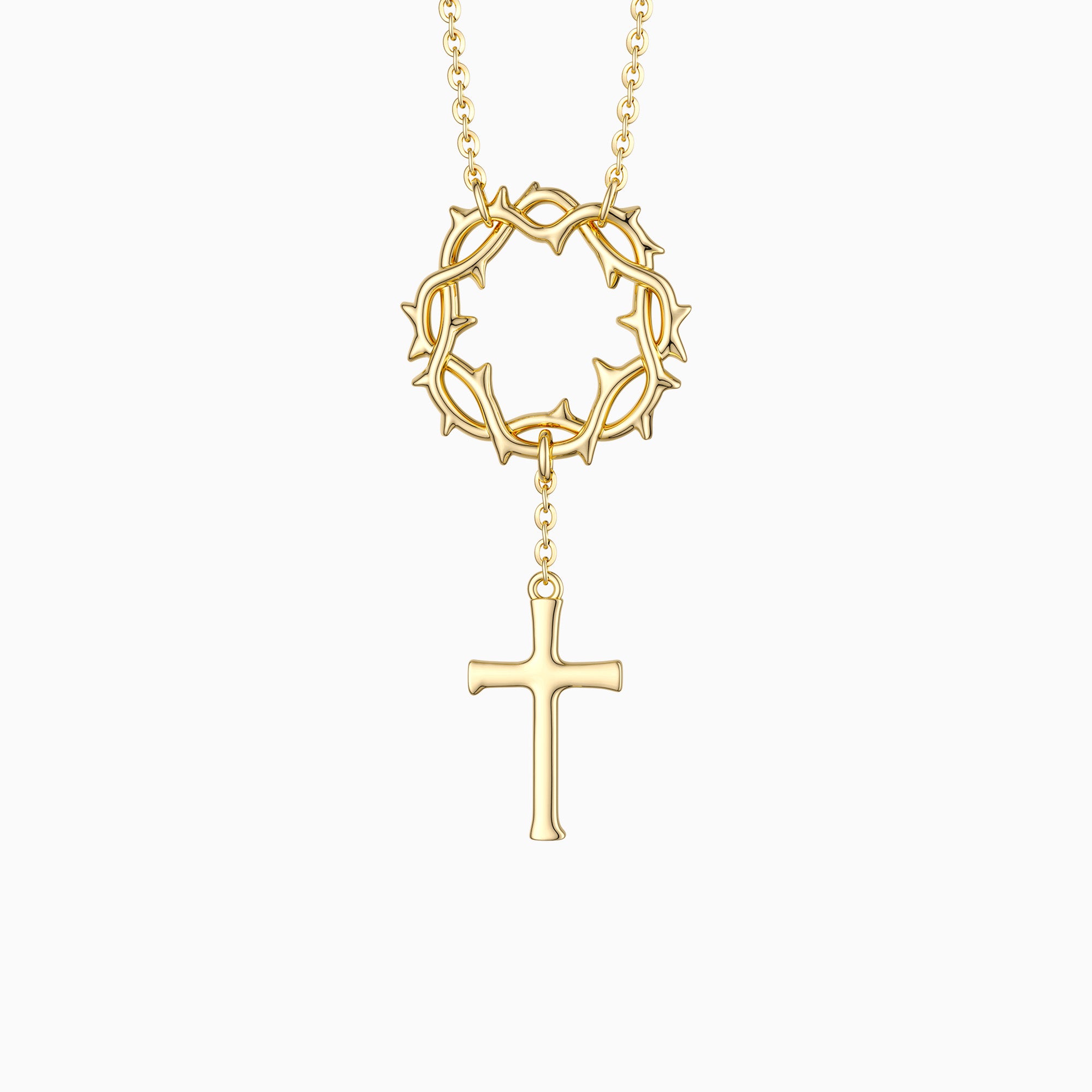 Crown of Thorns Cross Necklace - vanimy