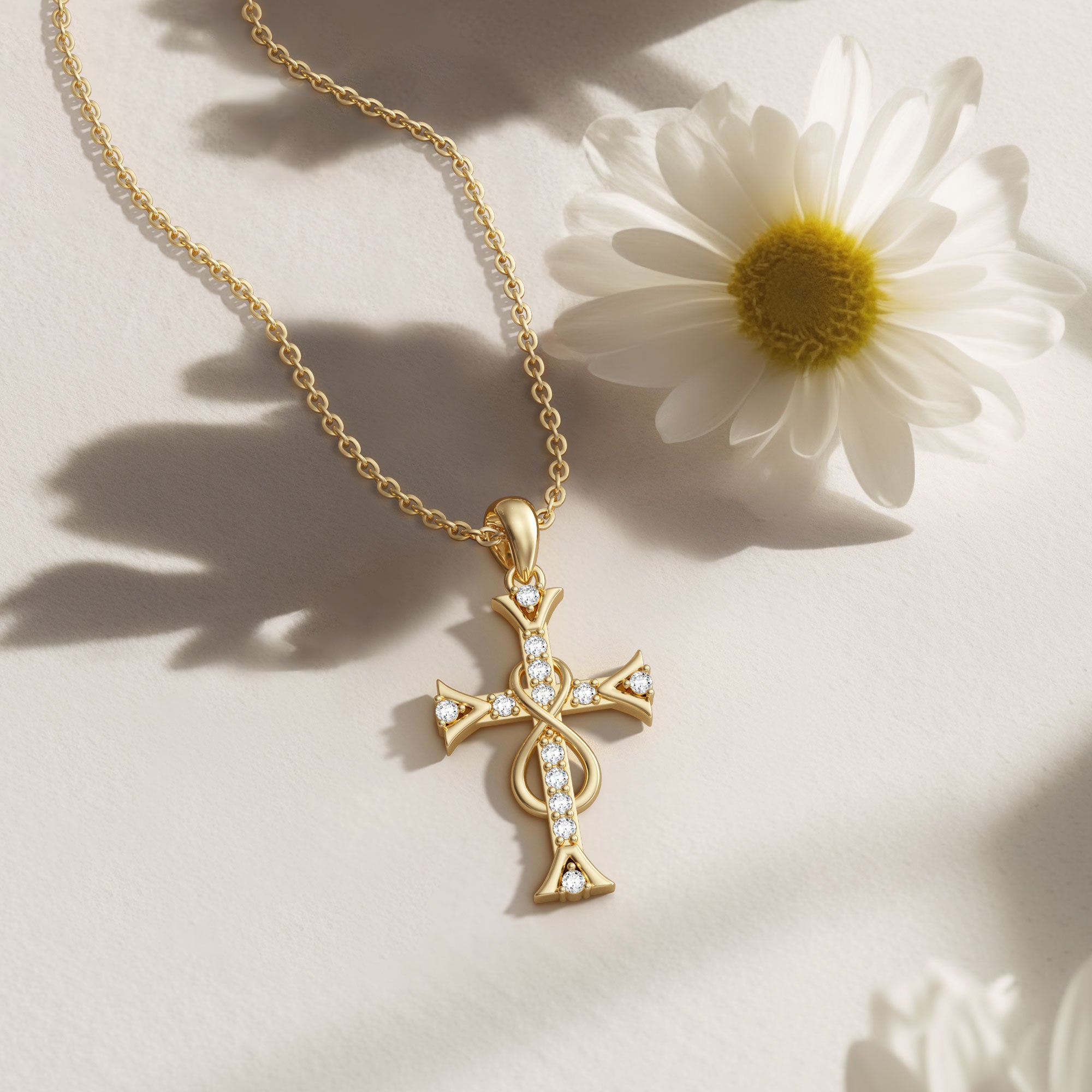 Infinity Sterling Silver Cross Necklace - vanimy
