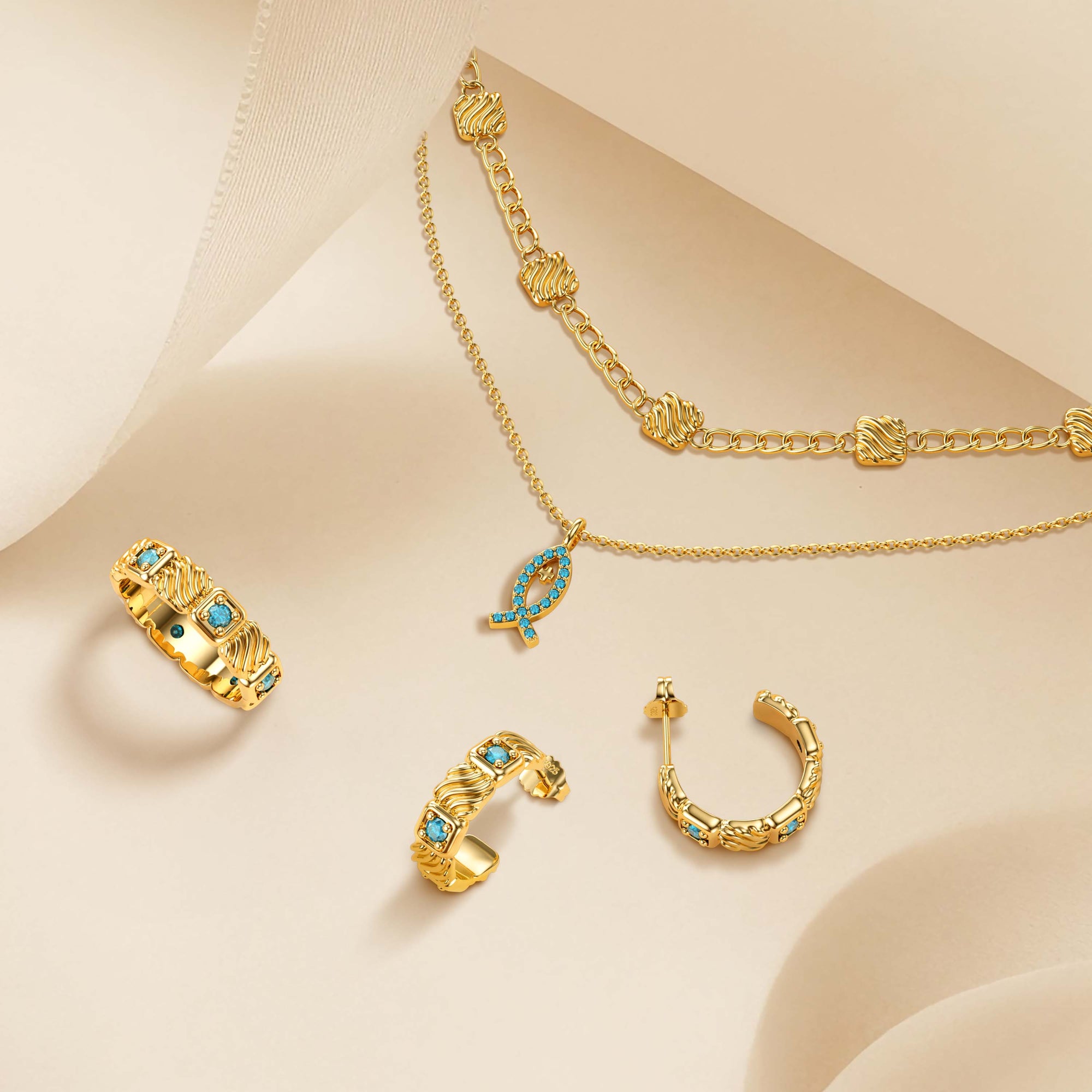 Layered Polychromatic Ichthys Necklace - vanimy
