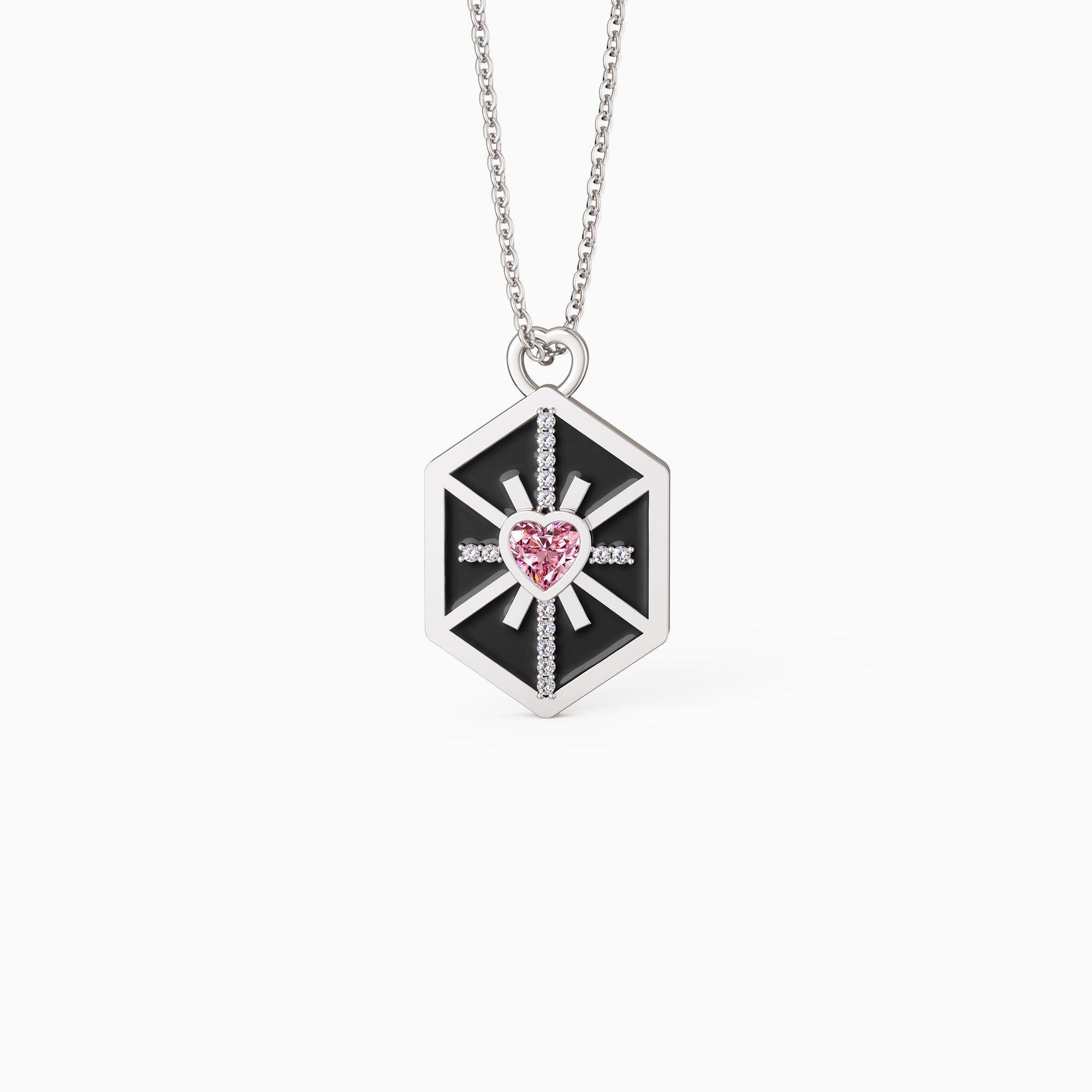 Radiate Love Enamel Token Necklace - vanimy
