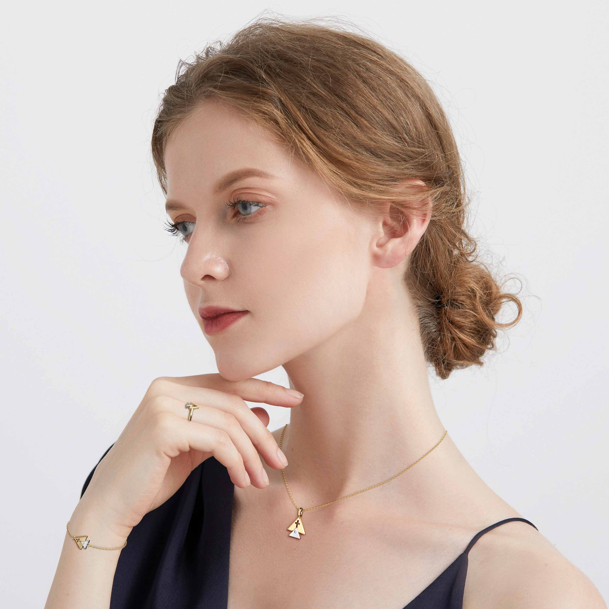 Cross Charm Trinity Triangle Bracelet - vanimy