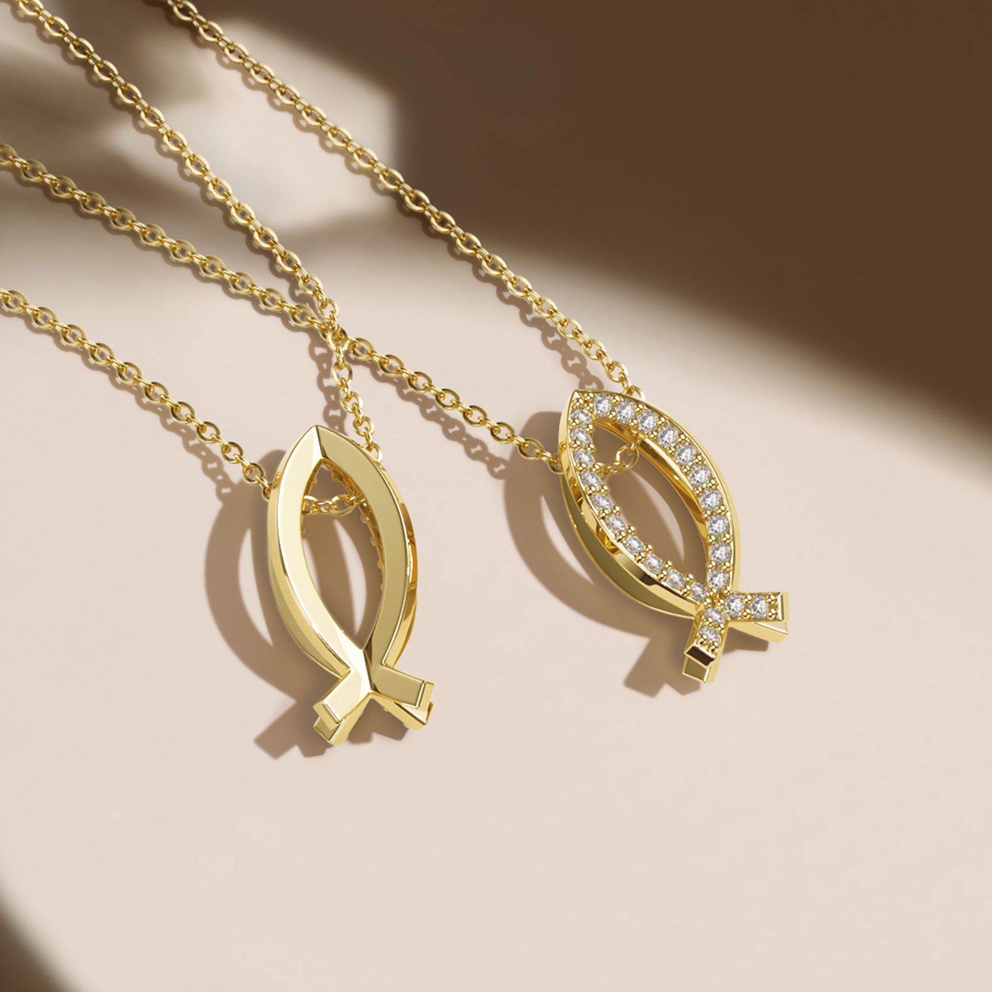 Intersecting Ichthys Pendant Necklace - vanimy