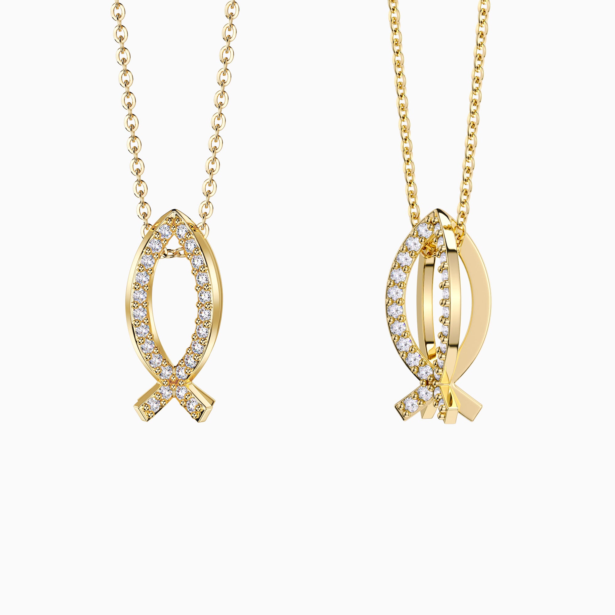 Intersecting Ichthys Pendant Necklace - vanimy