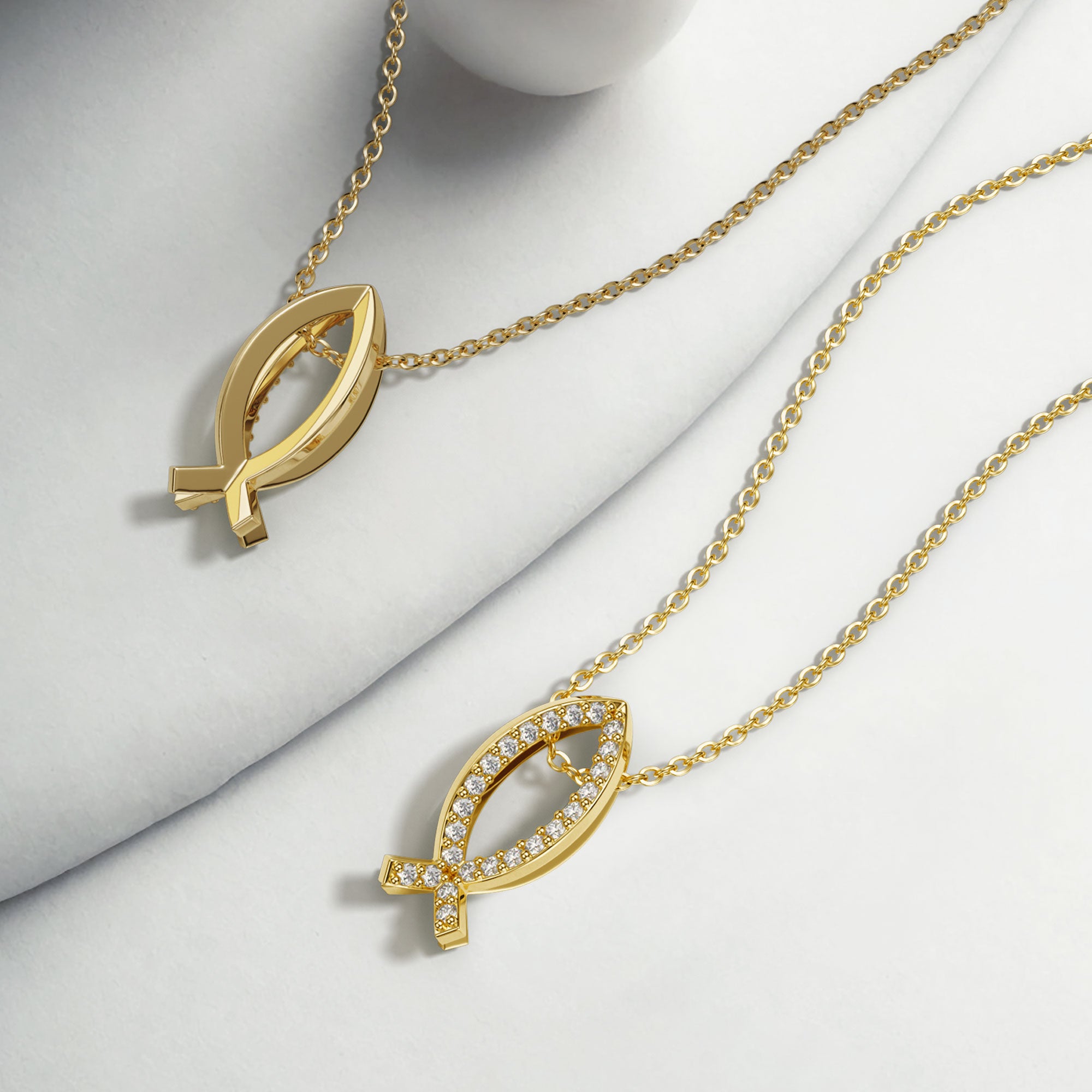 Intersecting Ichthys Pendant Necklace - vanimy