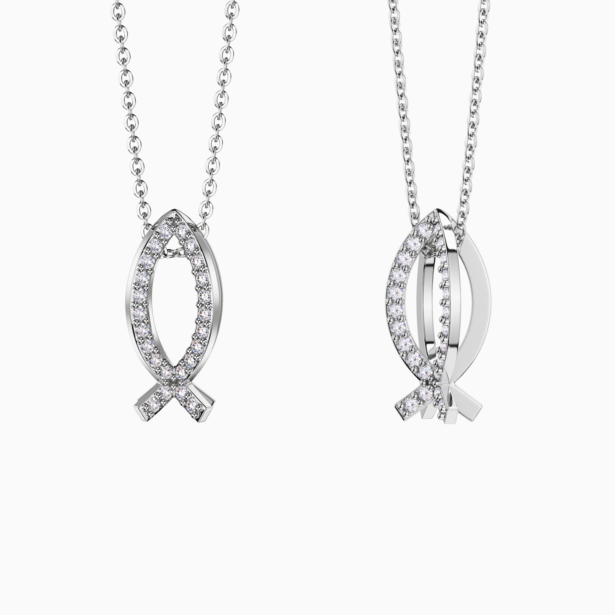 Intersecting Ichthys Pendant Necklace - vanimy