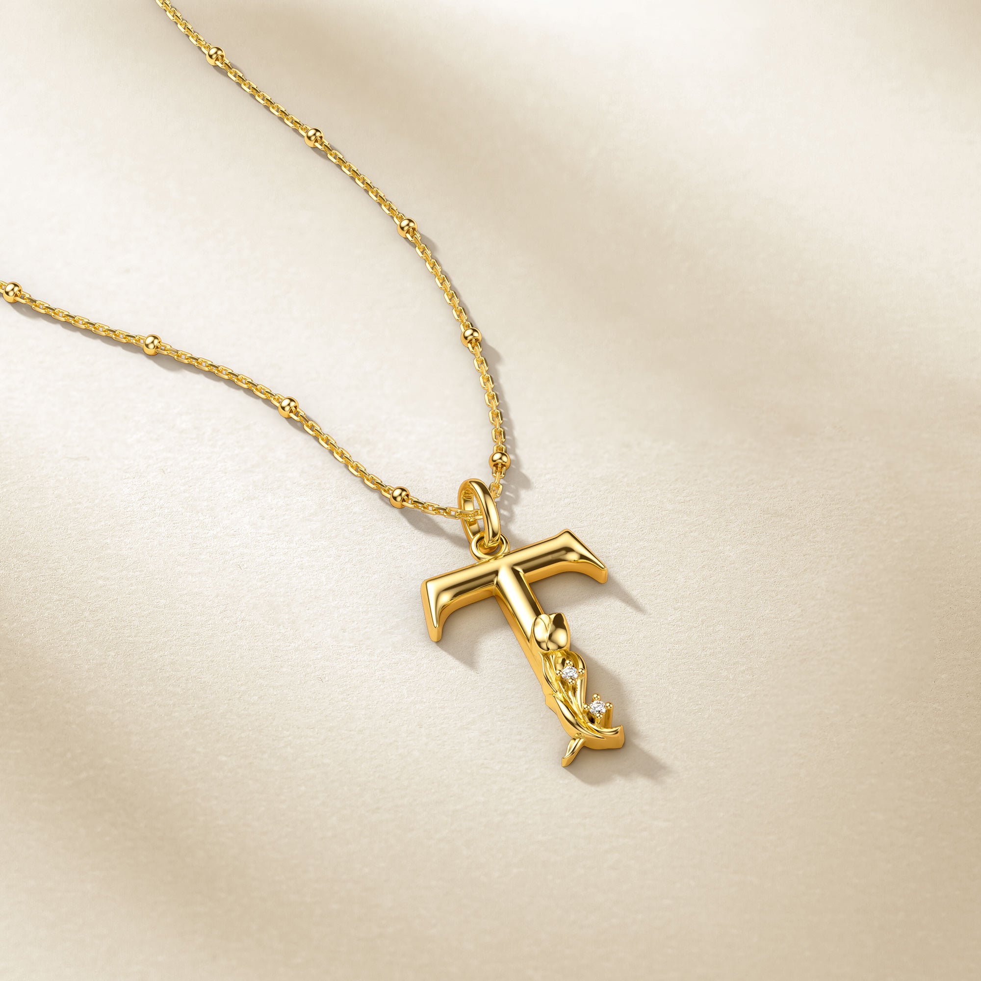 Tulip Blossom Letter T Pendant - vanimy
