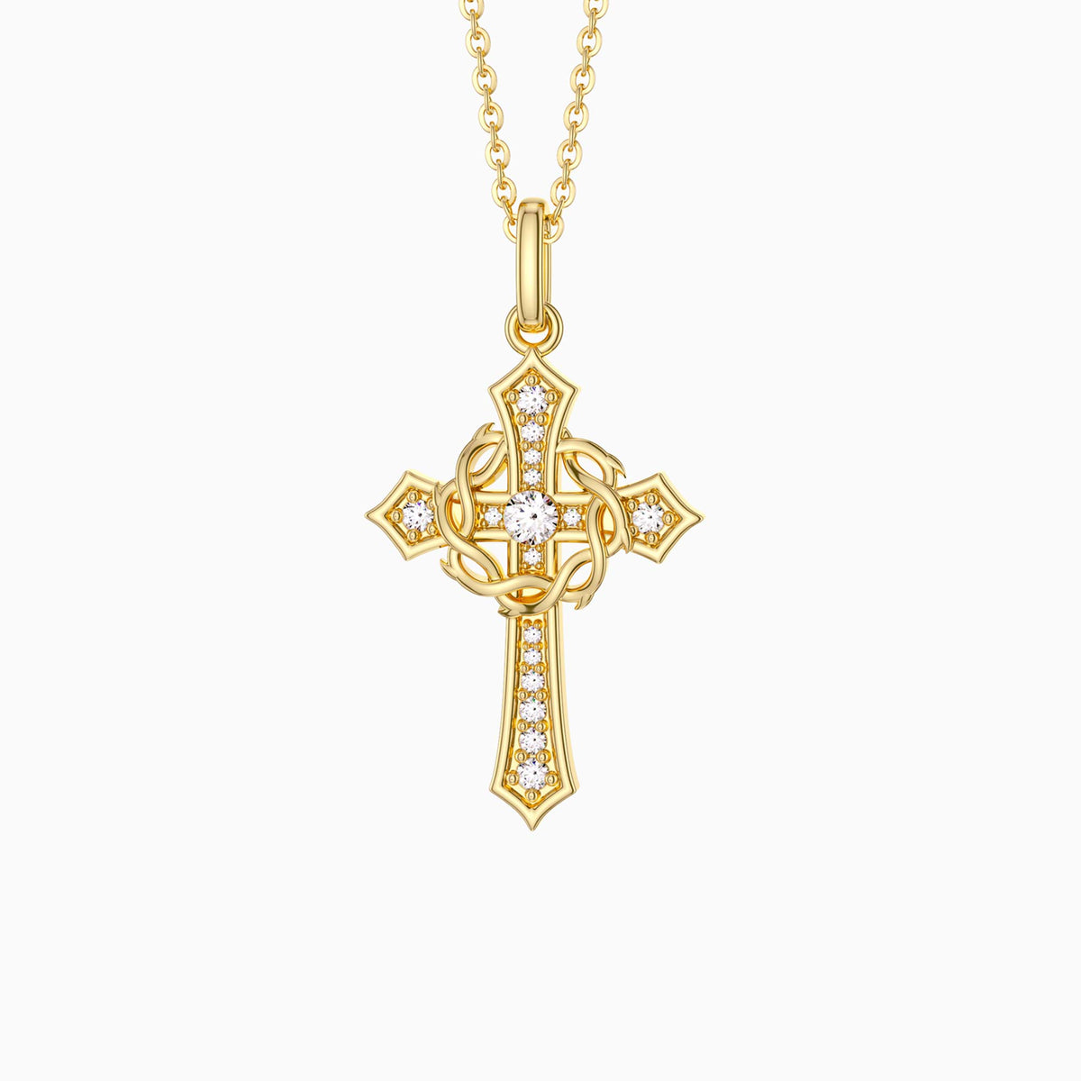 Cross and Crown of Thorns Faith Pendant Necklace – vanimy