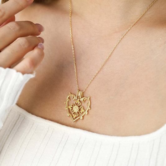 Sacred Bloom Sunflower Love Birth Flower Necklace Set