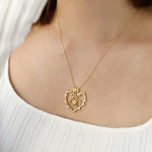 Sacred Bloom Poinsettia Love Birth Flower Necklace Set