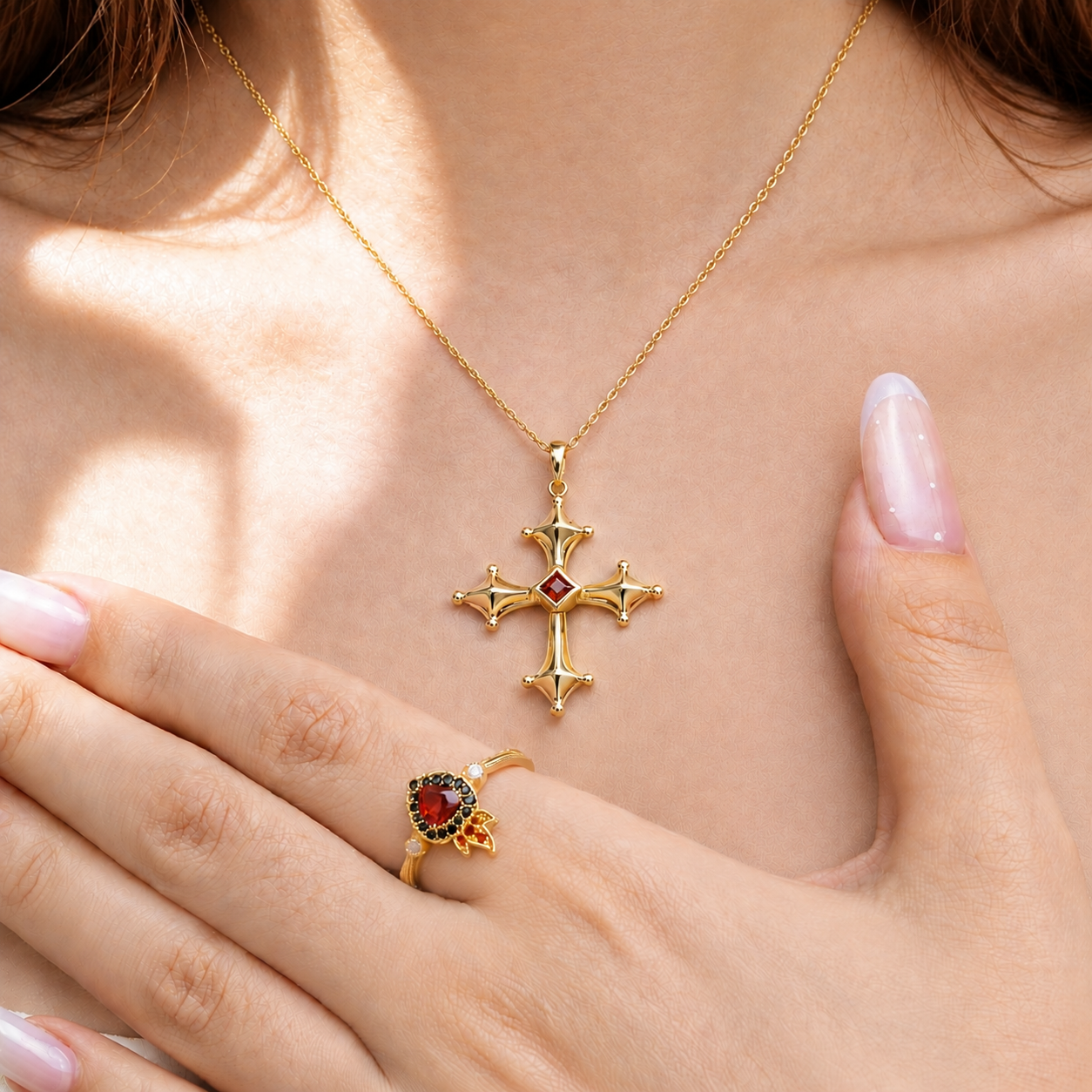 Veritas Cross Pendant Necklace