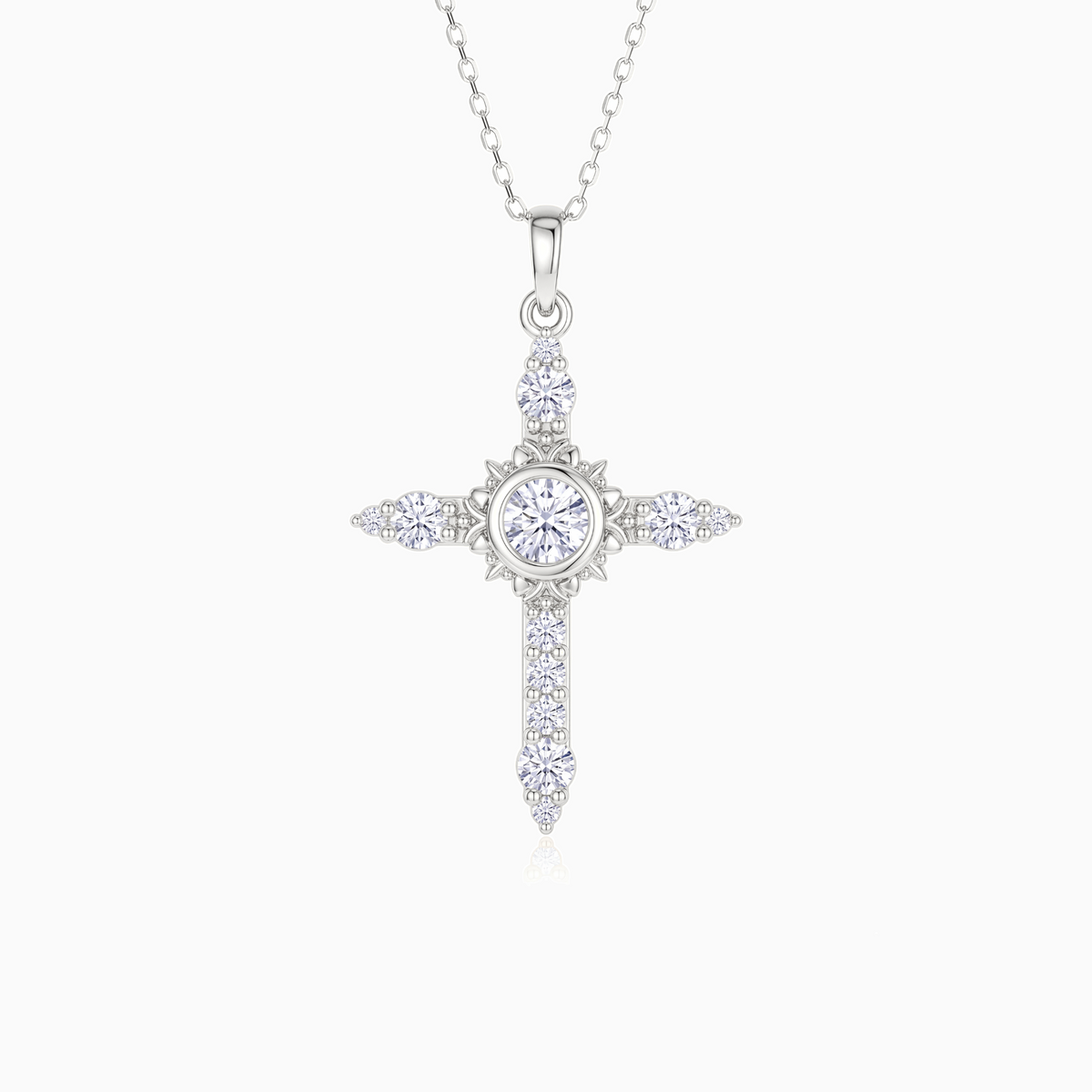 Petite Radiance Cross Necklace