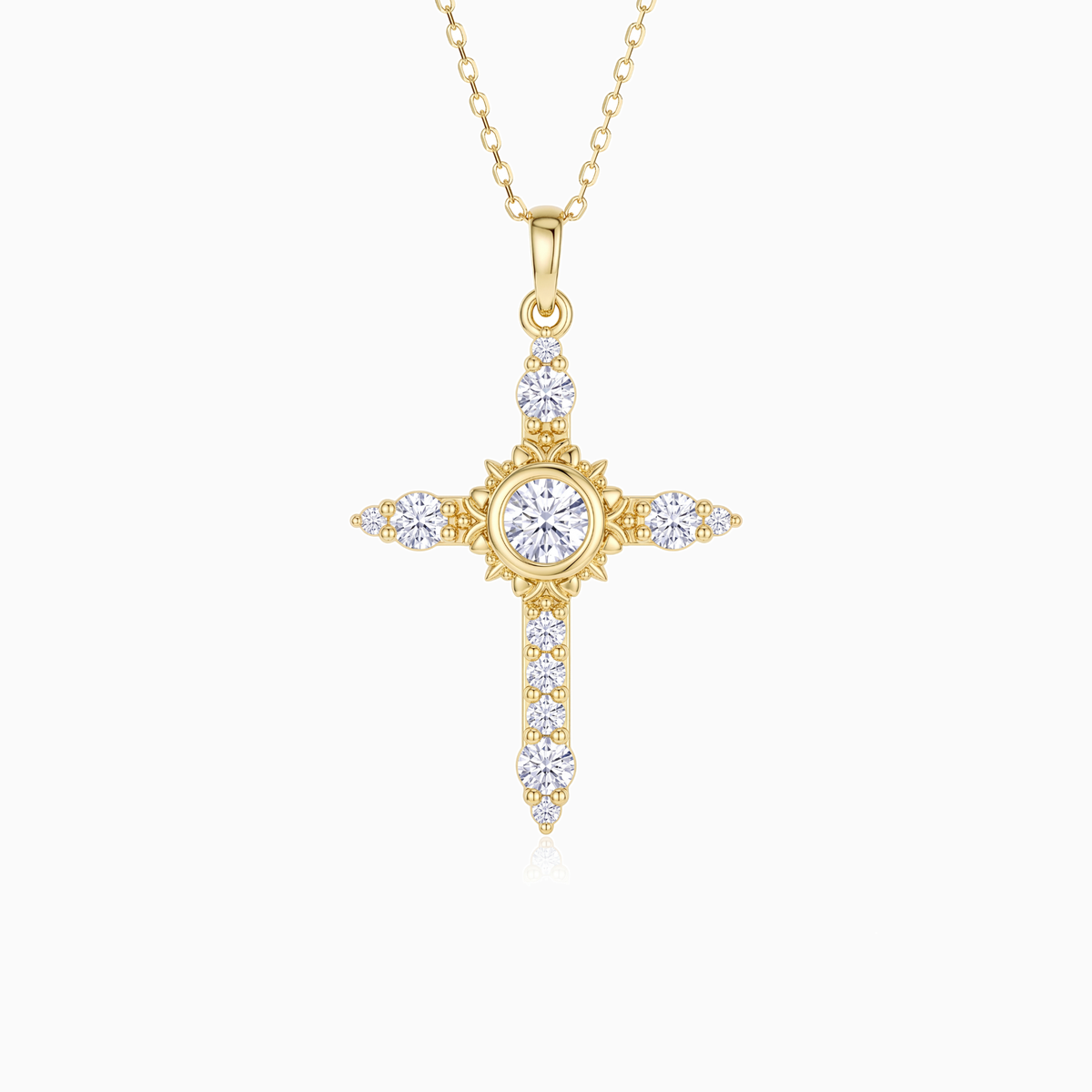 Petite Radiance Cross Necklace