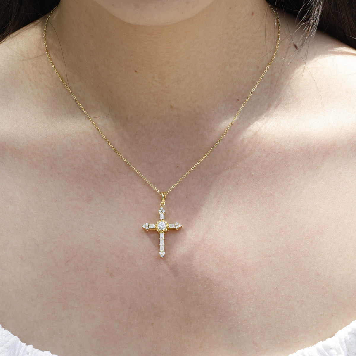 Sunburst Cross Necklace