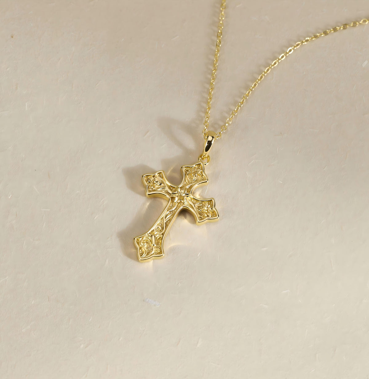 Sacred Bloom Lily Cross Necklace