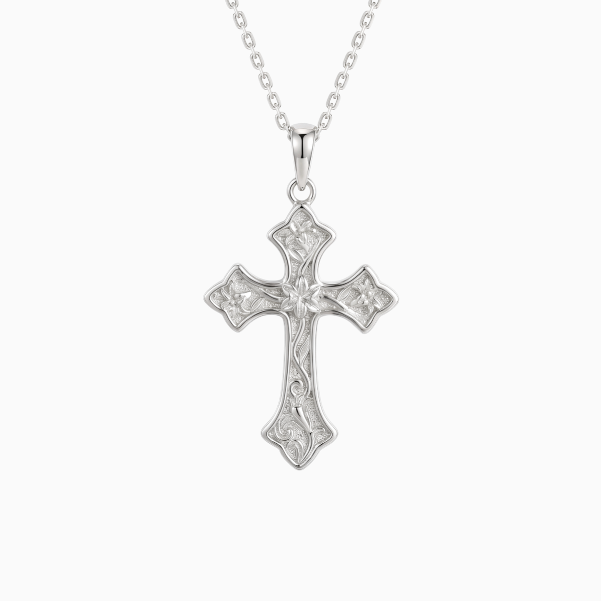 Sacred Bloom Lily Cross Necklace
