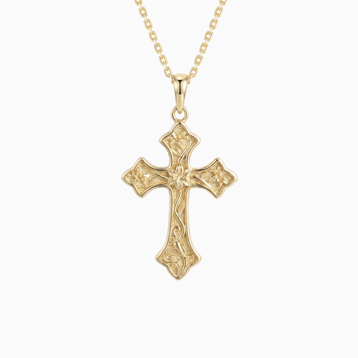 Sacred Bloom Lily Cross Necklace