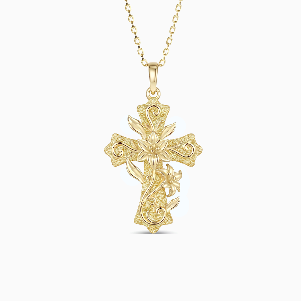Grace in Bloom Lily Cross Necklace