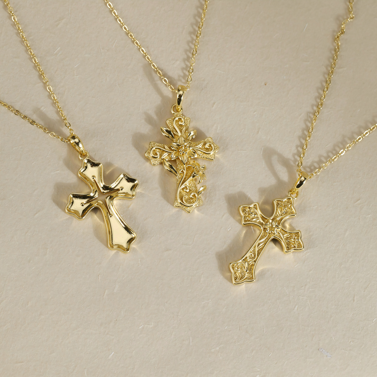 Sacred Bloom Lily Cross Necklace