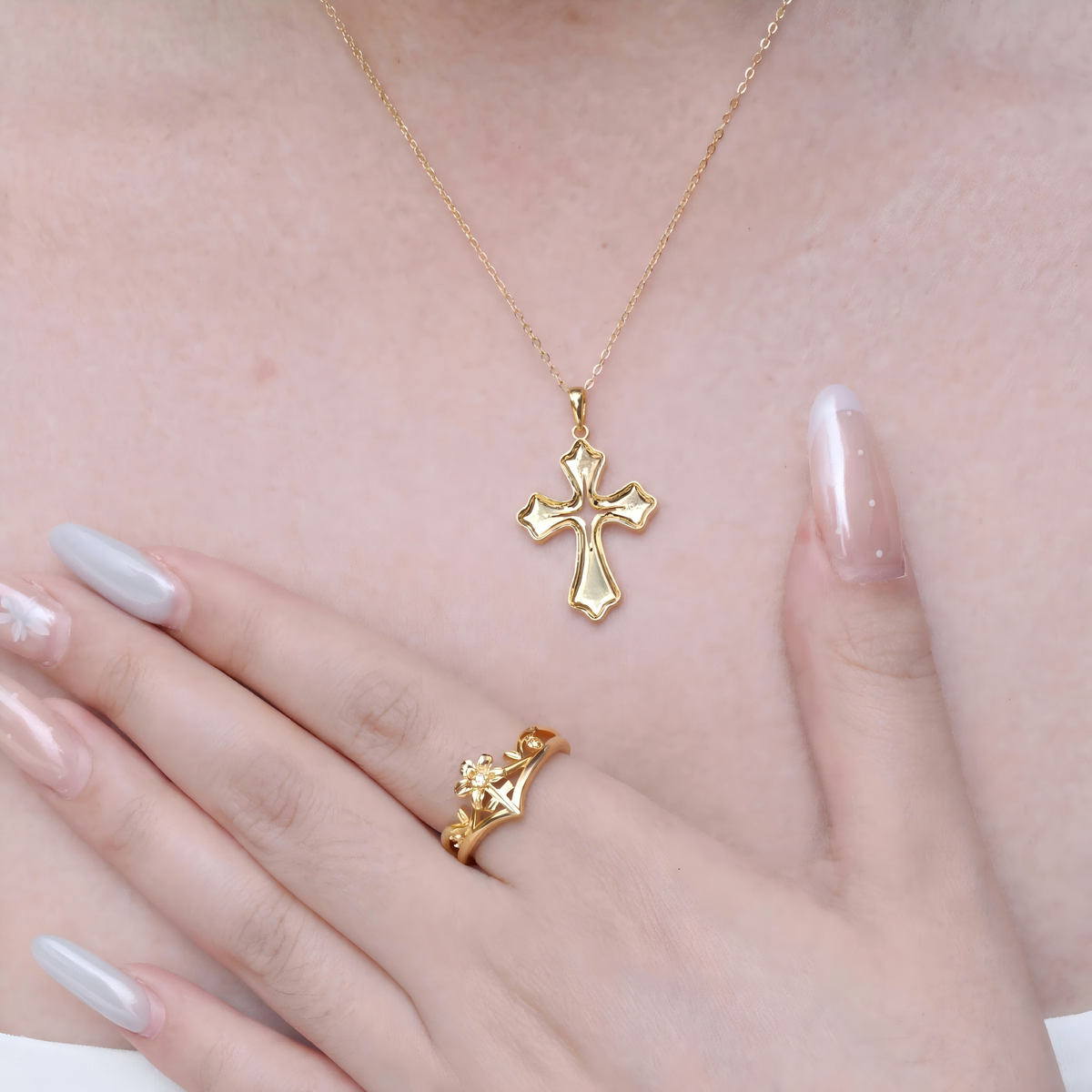 Selah Lily Cross Necklace