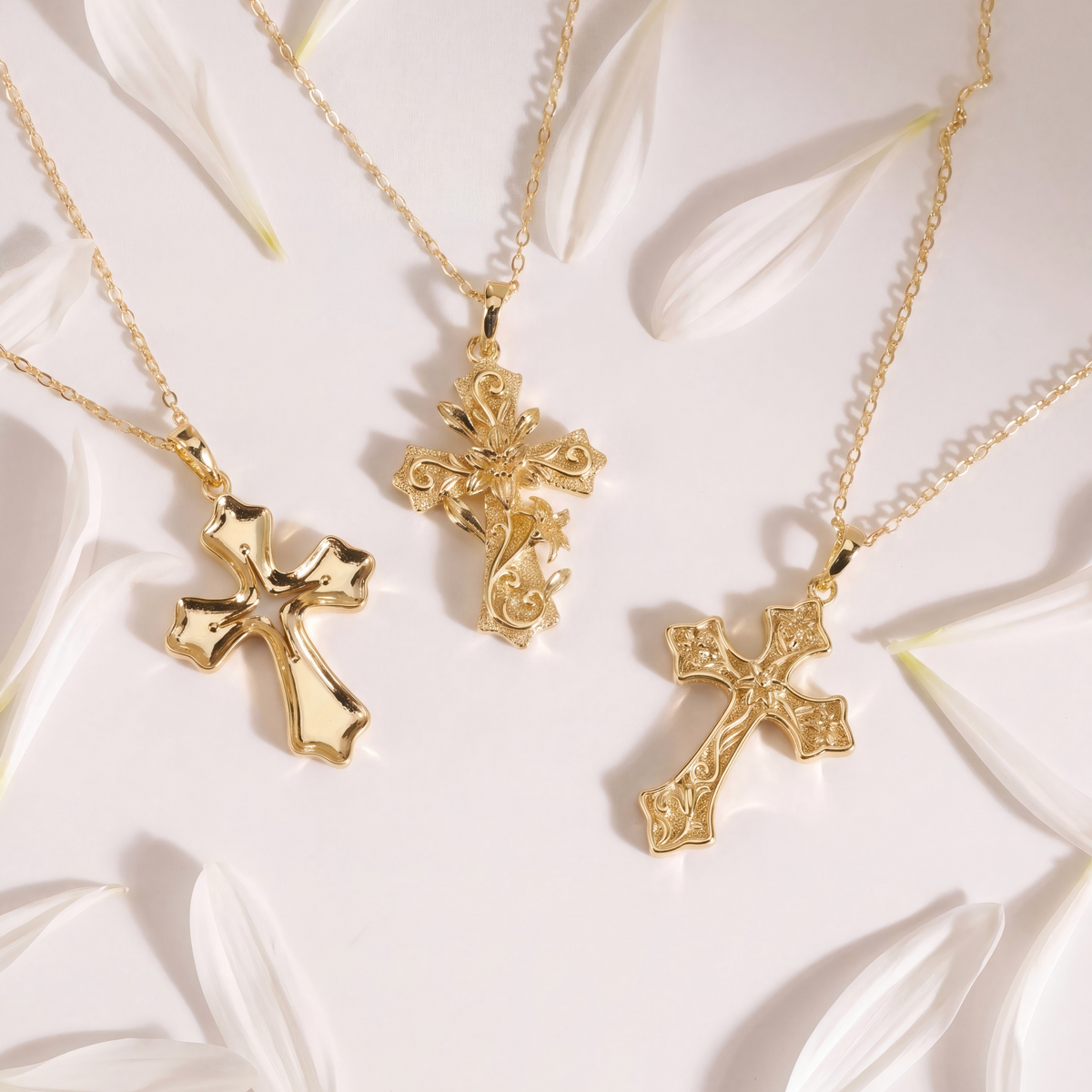 Selah Lily Cross Necklace