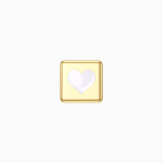 Love Heart Enamel Dice Bead Pendant