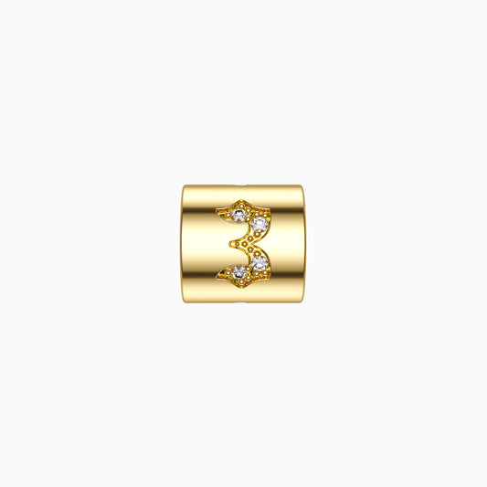 Number 3 Cut-out Cross Bead Pendant