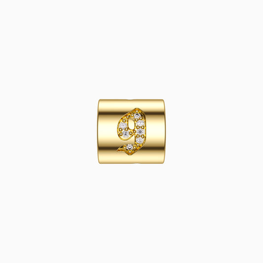 Number 9 Cut-out Cross Bead Pendant