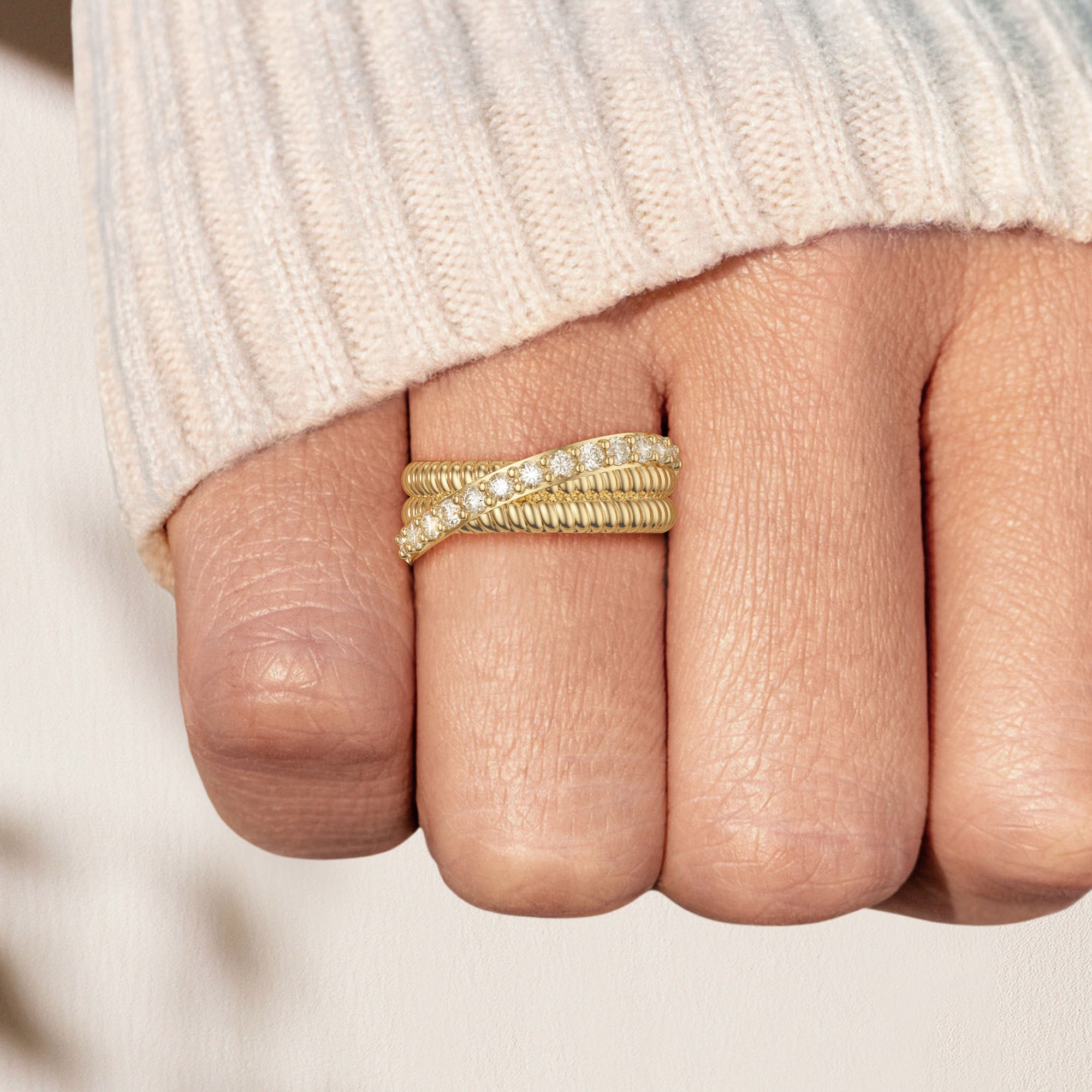 Sterling Silver Double Band Knot Ring - vanimy
