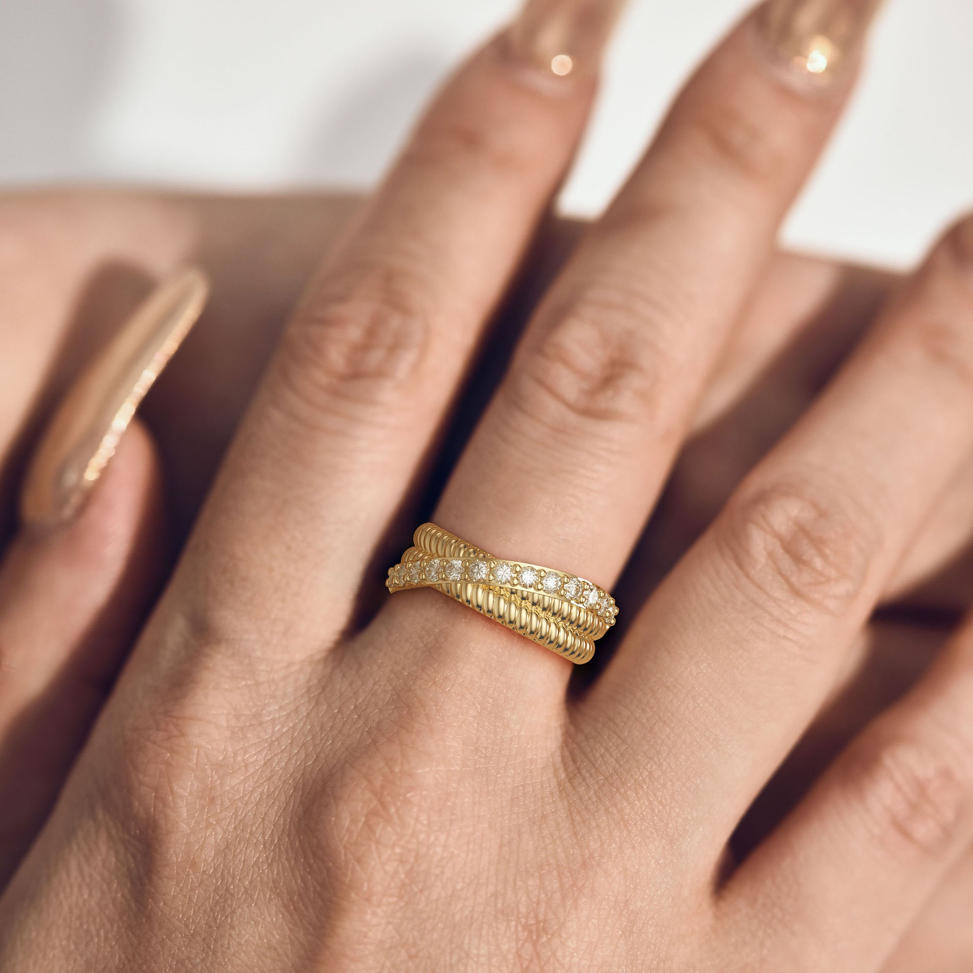 Sterling Silver Double Band Knot Ring - vanimy