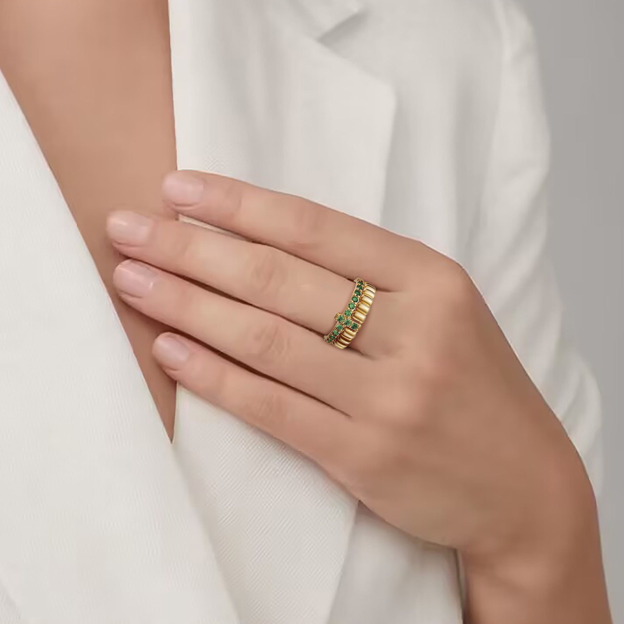 Eternal Setting Cross Two-piece Ring Set - vanimy