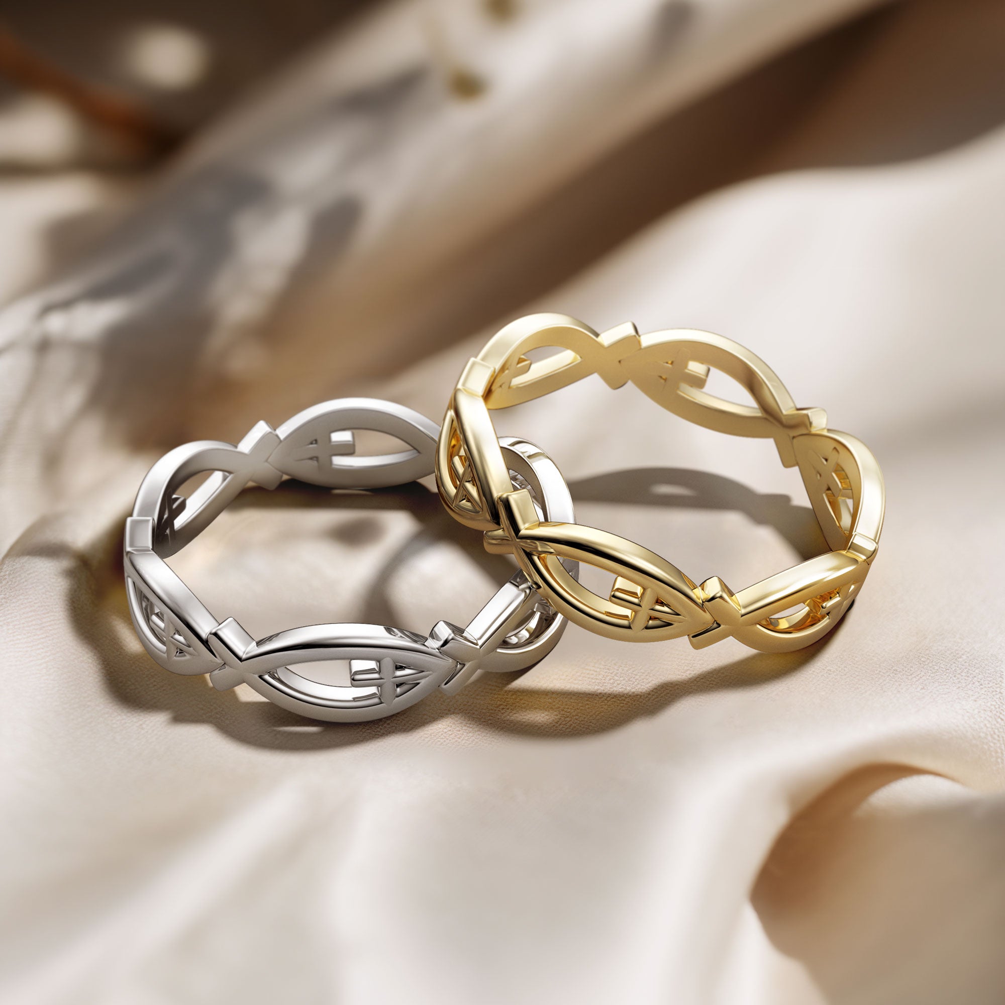 Jesus Fish Eternity Ring - vanimy